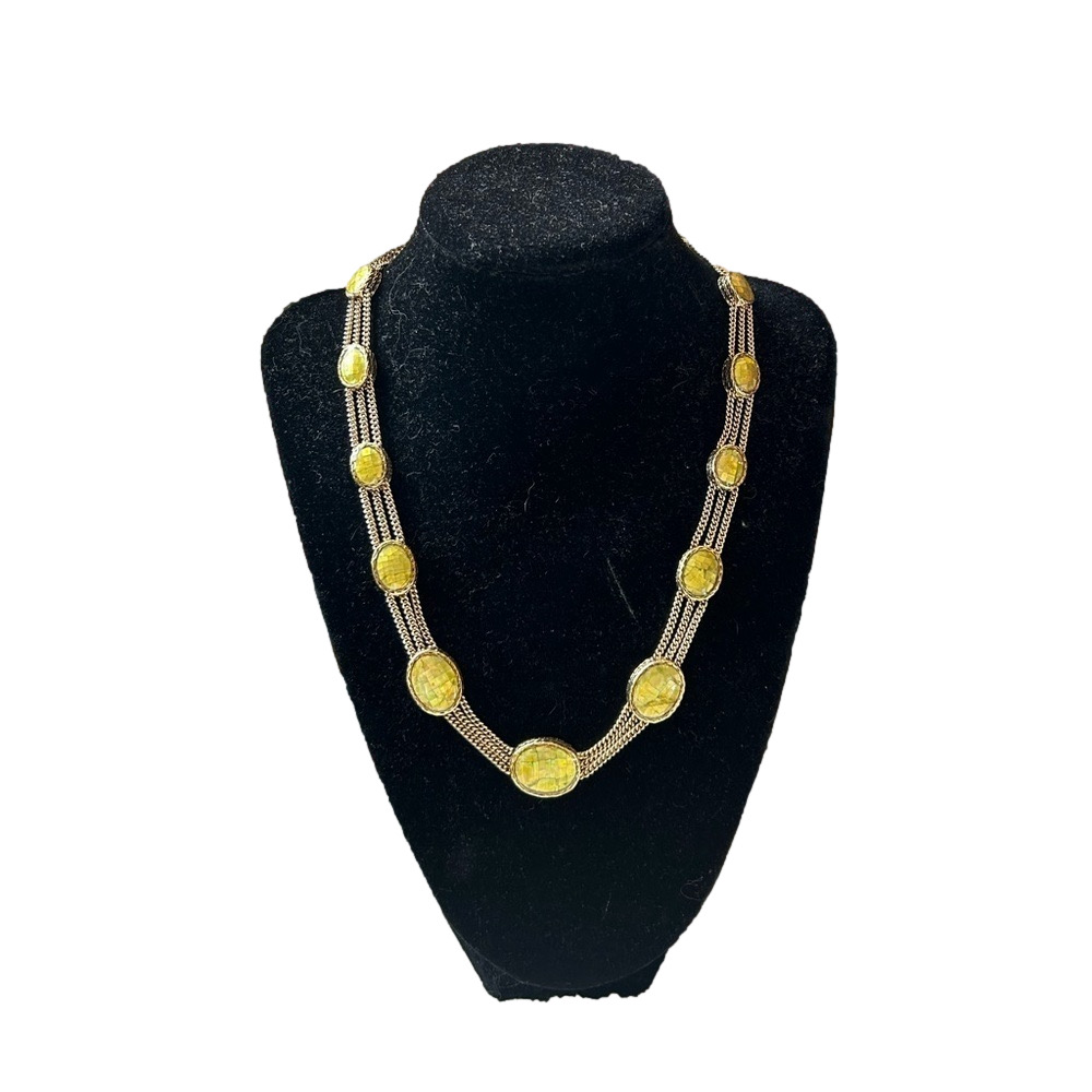 Vintage Gold Stone Chunky Necklace